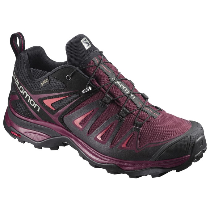 Salomon Singapore Womens Hiking Shoes - X ULTRA 3 GTX® W Burgundy/Black | 78139-YGMA